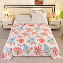 Pink Coral Flannel Blanket for Twin Bed 47x79 Inches