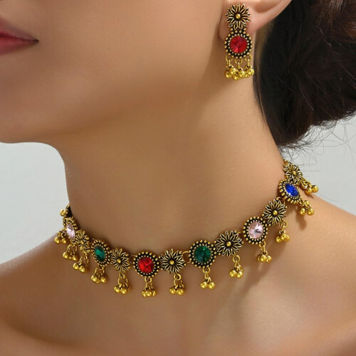 Sada šperkov Daisy, náušnice so strapcami, náhrdelník Choker 1