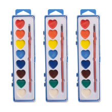 Metallic Watercolor Palette Set Heart-Shaped 8 Colors with