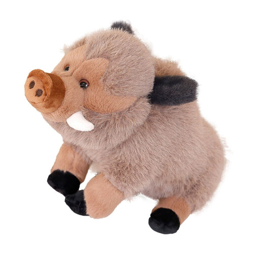 Vildsvin plysdukke kaffefarvet 23 cm polyester