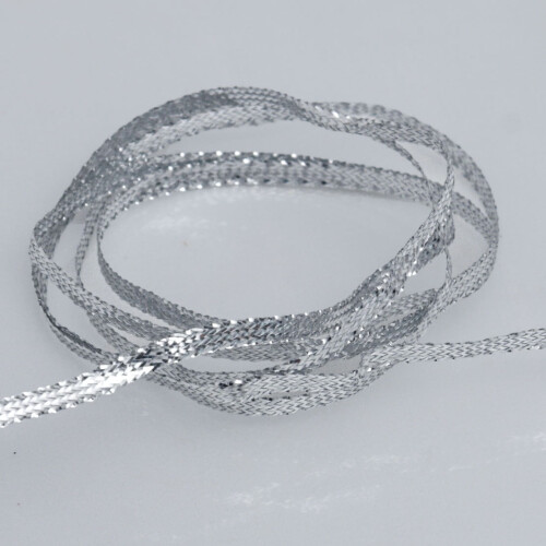 Silverfärgat hobbyband polyester 0,3 cm  20 yard 2 rullar
