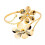 Pulseira feminina ajustável com flor e borboleta dourada 1