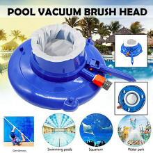 Tête d'aspirateur de piscine bleue lestée et transparente circulaire