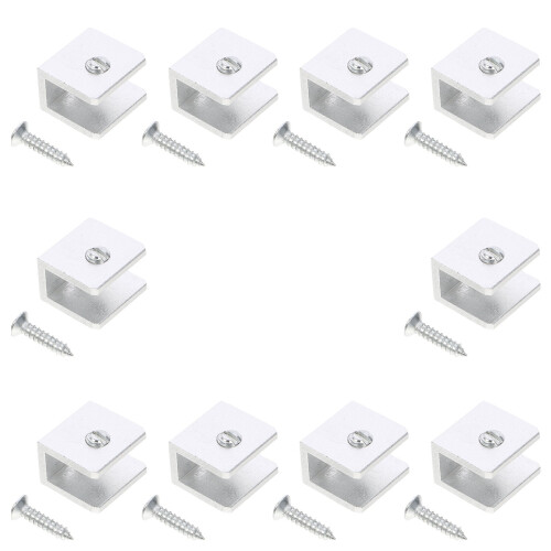 Glashyllaklämmor Aluminium 10 st