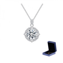 Collana con pendente in moissanite, argento sterling 925, 5 carati