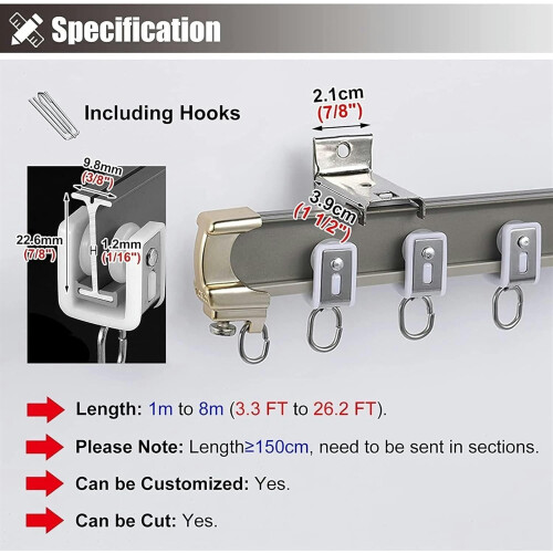 Flexible Deckenvorhangschiene GXCZ300cm für Wohnmobilküche 1