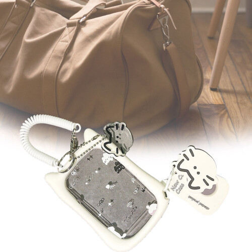 Porta badge del campus trasparente con orecchie di gatto e staccabile 1