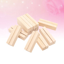 Picture Holders Wooden Light Yellow Flat Base 10 Pcs