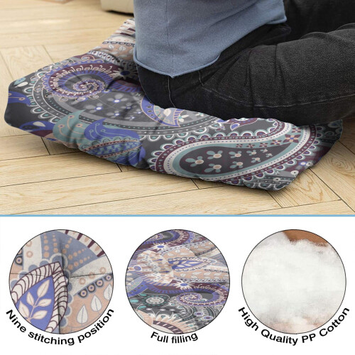 Boho Paisley Meditation Cushion 22x22 inches 1