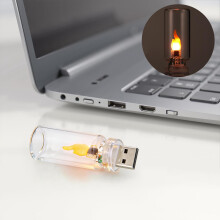 USB plameňové svetlo – realistické blikajúce nočné svetlo, 1 balenie