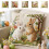 Housse de coussin brodée lapin de Pâques 45 x 45 cm 1