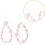 Pink Beaded Y2K Phone Charm 2 pcs Butterfly Bow Keychain 3