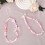 Pink Beaded Y2K Phone Charm 2 pcs Butterfly Bow Keychain 4