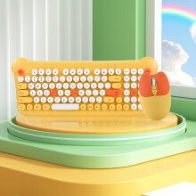 Trådlöst tangentbord och musset Retro runt färgglatt