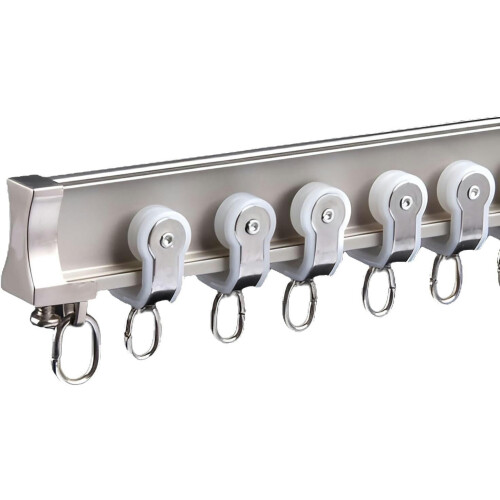 Tringle à rideaux flexible en aluminium gris 500 cm