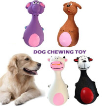 Funny Dog Chew Toy Latex Squeaky Toy Purple