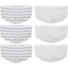 Steam Mop Pads Washable 3-Set (6 Pads) Compatible with
