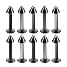 Stainless Steel Labret Lip Studs Flat Back 10 pcs 1.2x6x3mm
