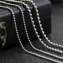 S925 Sterling Silver Beaded Link Chain Necklace 3mm 27.6