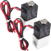 12V DC vzduchový solenoidový ventil, 2cestný, normálně uzavřený, 2 ks