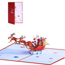 3D Pop-Up Christmas Card Flying Deer Design