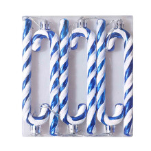 Blue Christmas Candy Cane Ornaments Shatterproof 5.5 Inch