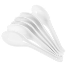 Set de lingurițe pentru supă LEORX în stil japonez, alb, design minimalist, 6 piese
