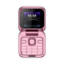 Mini Flip Mobile Phone 2G Unlocked for Seniors Pink