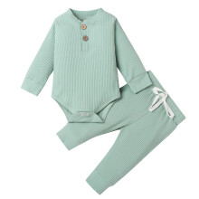 Baby-Jungen-Cordbody mit Knopfleiste, hellgrün, Größe 6-12