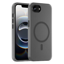 iPhone 16e MagSafe Frostad Genomskinlig TPU+PC-skal Svart