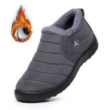 Stivali da neve da uomo, gambale largo, modello slip-on, punta in acciaio, colore grigio, taglia 12.