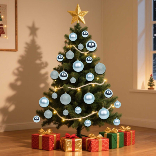 Décorations de Noël incassables plaquées électroplaquées (12 pièces)