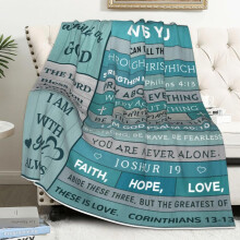 Scripture Throw Blanket Christian Gift Green 50x60 inch