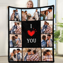 Couverture polaire personnalisée pour couples 76 x 102 cm