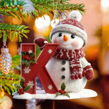 Decorazione per albero di Natale personalizzata con iniziale K26