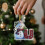 Lettre décorative de Noël en acrylique, 8 cm, avec cordon doré 2