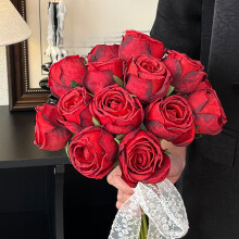Konstgjorda rosblommor Dekorativ bukett blå rosa lila