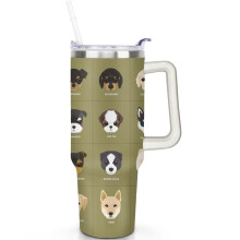 Gobelet isotherme pour chien à double paroi sous vide de 1,2 L (40 oz).