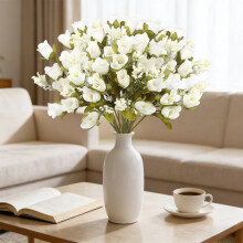 Bouquet di boccioli di rosa artificiale bordeaux da 33 cm
