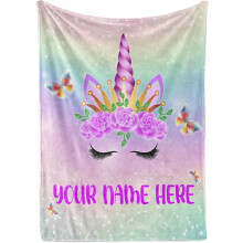 Couverture polaire papillon 30x40 pour filles