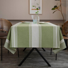 Nappe rectangulaire verte en toile de jute, coton et lin, 55 x 120 pouces