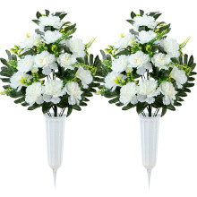 Bouquet de fleurs artificielles jaunes et blanches, 53 cm (2 pièces)