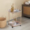 Table d'appoint à roulettes avec étagère de rangement, 4