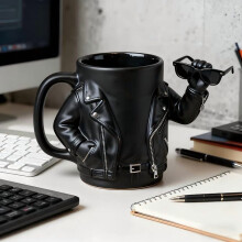 Bikerjacka Kaffemugg Dubbelväggig Rostfritt Stål 350ml