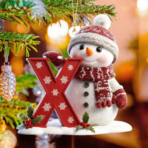 Décoration de sapin de Noël avec initiale (lot de 26)