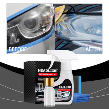 Headlight Restoration Kit with Cleaner, Polish, and UV