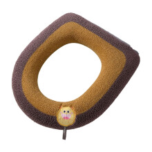 Cuscino per sedile WC in maglia gialla, poliestere, 16,54x14,57