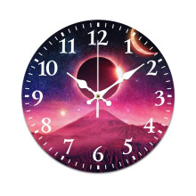 Horloge murale rétro éclipse solaire, silencieuse, à piles, 30 cm (12 pouces)