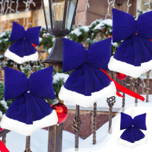Décoration de Noël : nœud en velours suspendu à suspendre à une fenêtre ou à un sapin.
