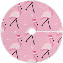 Jupe de sapin de Noël flamant rose 90 cm